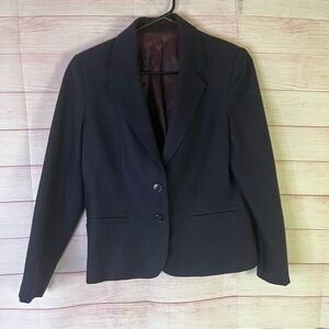 Andre Barreau Vintage 100% Pure‎ Wool Navy Blue Blazer Size 10P
